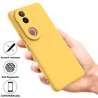 For vivo V50 Solid Color Liquid Silicone Dropproof Full Coverage Phone Case(Yellow) - 2