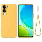 For vivo Y04 4G / Y29s 5G / Y19e India Solid Color Liquid Silicone Dropproof Full Coverage Phone Case(Yellow) - 1