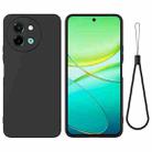 For vivo Y58 5G Solid Color Liquid Silicone Dropproof Full Coverage Phone Case(Black) - 1