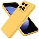 For Xiaomi 14 Solid Color Liquid Silicone Dropproof Full Coverage Phone Case(Yellow) - 1