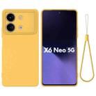 For Xiaomi Poco X6 Neo/Redmi Note 13R Pro Solid Color Liquid Silicone Dropproof Full Coverage Phone Case(Yellow) - 1