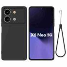 For Xiaomi Poco X6 Neo/Redmi Note 13R Pro Solid Color Liquid Silicone Dropproof Full Coverage Phone Case(Black) - 1