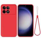 For Xiaomi Poco F6 Pro Solid Color Liquid Silicone Dropproof Full Coverage Phone Case(Red) - 1