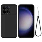 For Xiaomi Poco F6 Pro Solid Color Liquid Silicone Dropproof Full Coverage Phone Case(Black) - 1