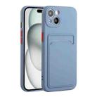 For iPhone 15 Card Slot Design Shockproof TPU Phone Case(Grey) - 1
