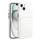 For iPhone 15 Card Slot Design Shockproof TPU Phone Case(White) - 1