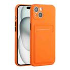 For iPhone 15 Card Slot Design Shockproof TPU Phone Case(Orange) - 1