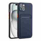 For iPhone 15 Plus Card Slot Design Shockproof TPU Phone Case(Dark Blue) - 1