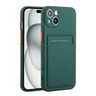 For iPhone 15 Plus Card Slot Design Shockproof TPU Phone Case(Dark Green) - 1