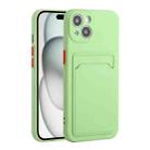 For iPhone 15 Plus Card Slot Design Shockproof TPU Phone Case(Matcha Green) - 1