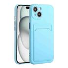 For iPhone 15 Plus Card Slot Design Shockproof TPU Phone Case(Sky Blue) - 1