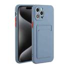 For iPhone 15 Pro Card Slot Design Shockproof TPU Phone Case(Grey) - 1