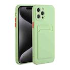 For iPhone 15 Pro Card Slot Design Shockproof TPU Phone Case(Matcha Green) - 1