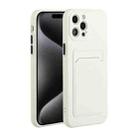 For iPhone 15 Pro Card Slot Design Shockproof TPU Phone Case(White) - 1