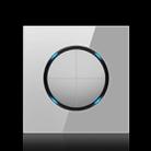 86mm Round LED Tempered Glass Switch Panel, Gray Round Glass, Style:Four Open Dual Control - 1