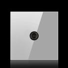 86mm Round LED Tempered Glass Switch Panel, Gray Round Glass, Style:TV Socket - 1