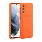 For Samsung Galaxy S23 5G Card Slot Design Shockproof TPU Phone Case(Orange) - 1