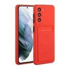 For Samsung Galaxy S23 FE 5G Card Slot Design Shockproof TPU Phone Case(Red) - 1