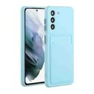 For Samsung Galaxy A55 Card Slot Design Shockproof TPU Phone Case(Sky Blue) - 1