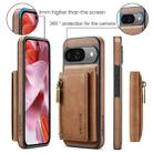 For Google Pixel 9 / 9 Pro DG.MING M5 Series Zip RFID Multi Card Detachable Leather Phone Case(Brown) - 2