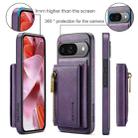 For Google Pixel 9 / 9 Pro DG.MING M5 Series Zip RFID Multi Card Detachable Leather Phone Case(Purple) - 2