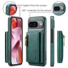 For Google Pixel 9 / 9 Pro DG.MING M5 Series Zip RFID Multi Card Detachable Leather Phone Case(Green) - 2