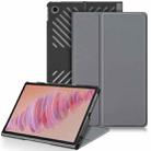 For Lenovo Tab Plus 11.5 TB351FU Custer Pure Color 3-folding Leather Tablet Case(Grey) - 1