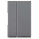 For Lenovo Tab Plus 11.5 TB351FU Custer Pure Color 3-folding Leather Tablet Case(Grey) - 2