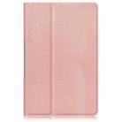 For Lenovo Tab Plus 11.5 TB351FU Custer Pure Color 3-folding Leather Tablet Case(Rose Gold) - 2