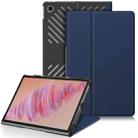 For Lenovo Tab Plus 11.5 TB351FU Custer Pure Color 3-folding Leather Smart Tablet Case(Dark Blue) - 1