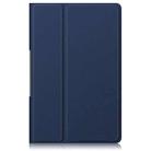 For Lenovo Tab Plus 11.5 TB351FU Custer Pure Color 3-folding Leather Smart Tablet Case(Dark Blue) - 2