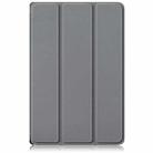 For Lenovo Tab P12 12.7 2025 Custer Pure Color 3-folding Leather Smart Tablet Case(Grey) - 2