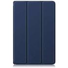 For Lenovo Tab P12 12.7 2025 Custer Pure Color 3-folding Leather Smart Tablet Case(Dark Blue) - 2