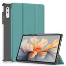 For Lenovo Yoga Tab Plus Custer Pure Color 3-folding Leather Smart Tablet Case(Green) - 1
