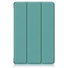 For Lenovo Yoga Tab Plus Custer Pure Color 3-folding Leather Smart Tablet Case(Green) - 2