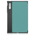 For Lenovo Yoga Tab Plus Custer Pure Color 3-folding Leather Smart Tablet Case(Green) - 3