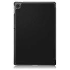 For Lenovo Tab 10.1 2025 Custer Pure Color 3-folding Leather Smart Tablet Case(Black) - 3