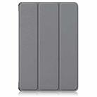 For Lenovo Tab 10.1 2025 Custer Texture 3-Fold Holder Leather Smart Tablet Case(Grey) - 2