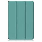 For Lenovo Tab 10.1 2025 Custer Texture 3-Fold Holder Leather Smart Tablet Case(Green) - 2