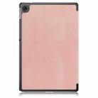 For Lenovo Tab 10.1 2025 Custer Texture 3-Fold Holder Leather Smart Tablet Case(Rose Gold) - 3