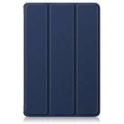 For Lenovo Tab 10.1 2025 Custer Texture 3-Fold Holder Leather Smart Tablet Case(Dark Blue) - 2