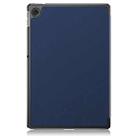 For Lenovo Tab 10.1 2025 Custer Texture 3-Fold Holder Leather Smart Tablet Case(Dark Blue) - 3