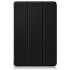 For Lenovo Tab Idea 11 /Xiaoxin Pad 2025 Custer Texture 3-Fold Holder Leather Smart Tablet Case(Black) - 2