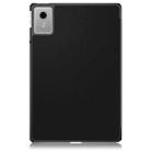 For Lenovo Tab Idea 11 /Xiaoxin Pad 2025 Custer Texture 3-Fold Holder Leather Smart Tablet Case(Black) - 3