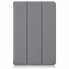 For Lenovo Tab Idea 11 /Xiaoxin Pad 2025 Custer Texture 3-Fold Holder Leather Smart Tablet Case(Grey) - 2