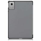 For Lenovo Tab Idea 11 /Xiaoxin Pad 2025 Custer Texture 3-Fold Holder Leather Smart Tablet Case(Grey) - 3