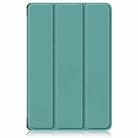 For Lenovo Tab Idea 11 /Xiaoxin Pad 2025 Custer Texture 3-Fold Holder Leather Smart Tablet Case(Green) - 2