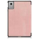 For Lenovo Tab Idea 11 /Xiaoxin Pad 2025 Custer Texture 3-Fold Holder Leather Smart Tablet Case(Rose Gold) - 3