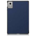 For Lenovo Tab Idea 11 /Xiaoxin Pad 2025 Custer Texture 3-Fold Holder Leather Smart Tablet Case(Dark Blue) - 3
