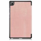 For Lenovo Tab One 8.7 / K9 2025 Custer Texture 3-Fold Holder Leather Smart Tablet Case(Rose Gold) - 3